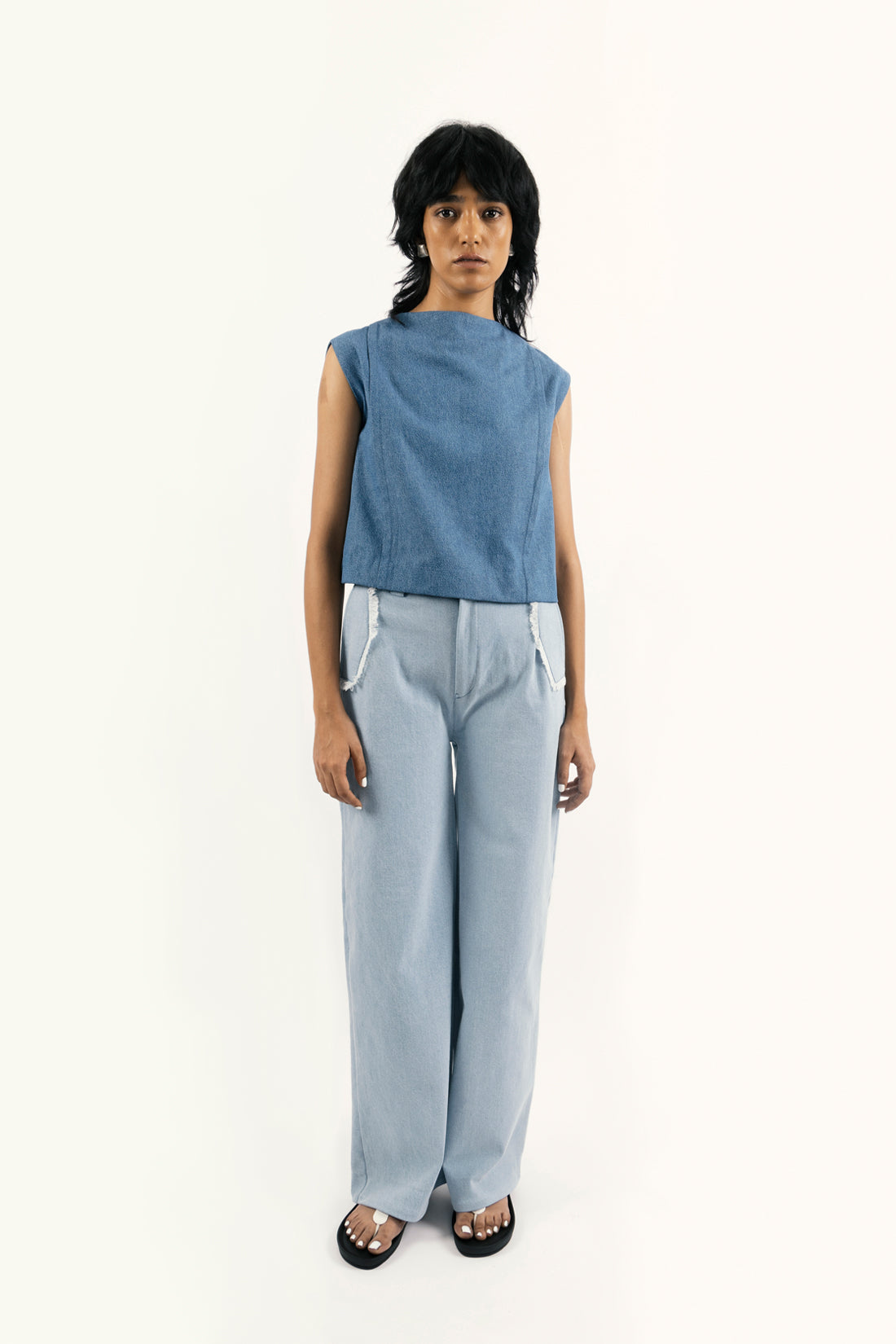 FRINGED POCKET PANTS