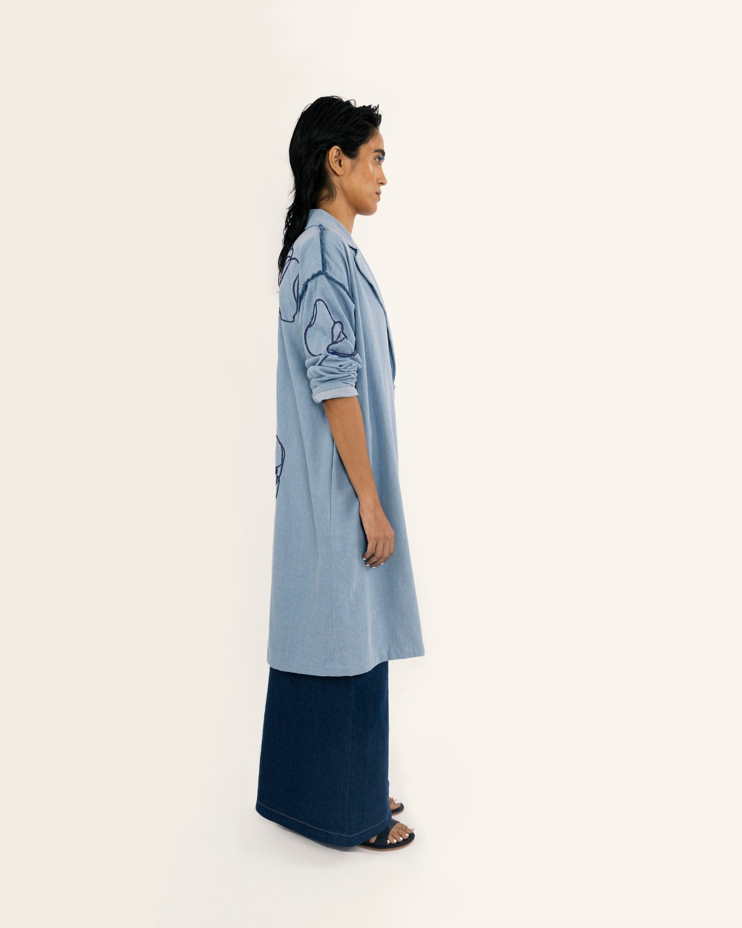 CONTRAST CORDING DUSTER