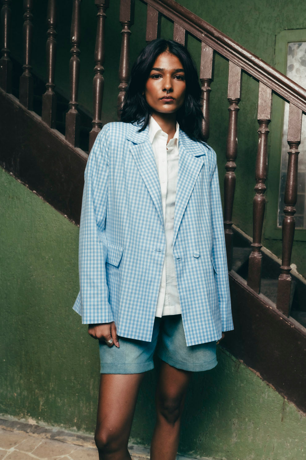 Gingham Blazer