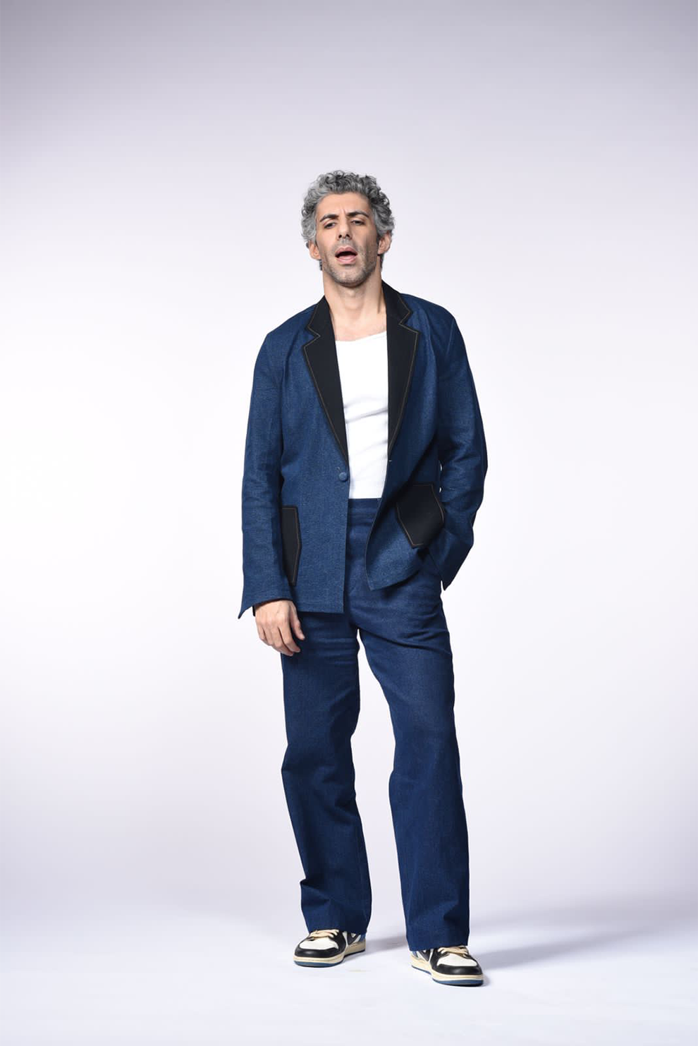 JIM SARBH IN BLACK CONTRAST JACKET SET