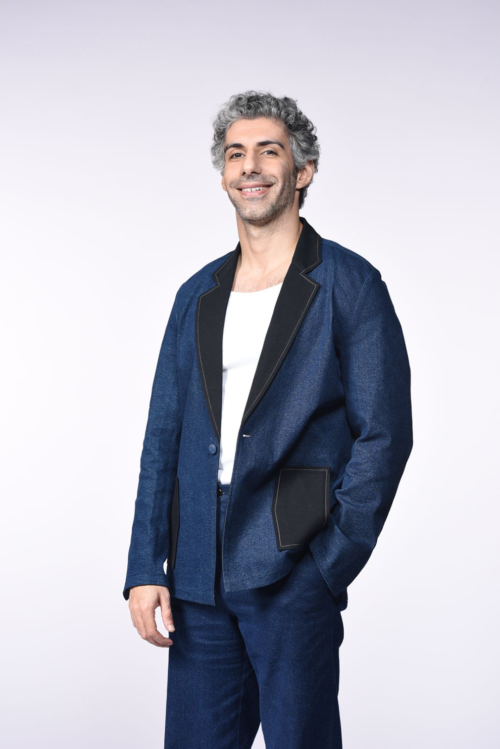 JIM SARBH IN BLACK CONTRAST JACKET SET