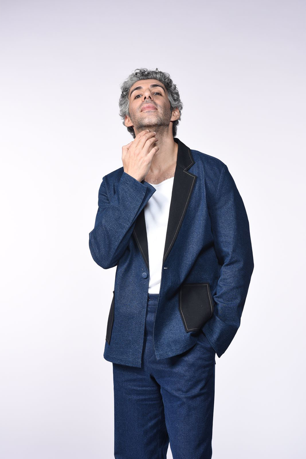 JIM SARBH IN BLACK CONTRAST JACKET SET