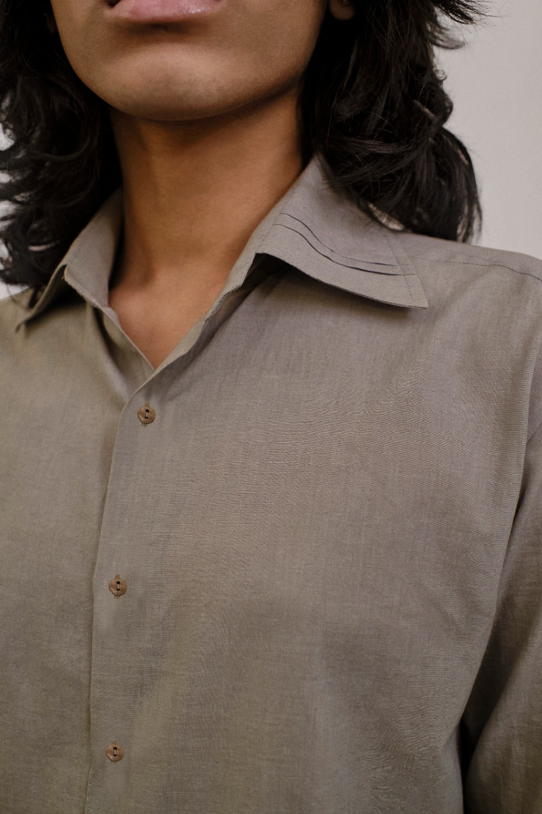 PLEAT ON PLEAT SHIRT IN COCONUT WHITE