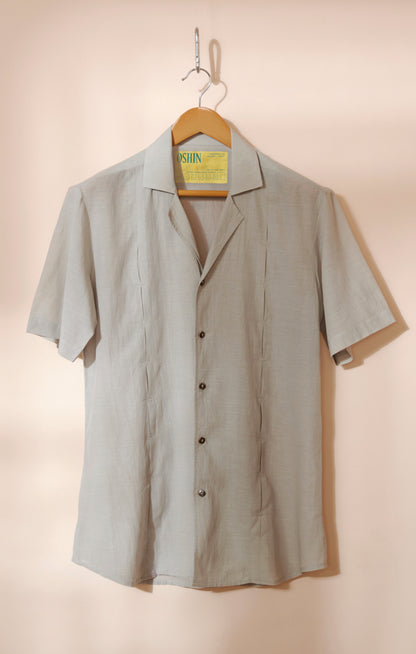 INVERTED BOX PLEAT SHIRT IN COCONUT WHITE